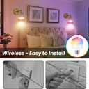 Vintage Battery Operated Wall Sconce Set of 2, Wireless Rechargeable Dimmable Wall Light with RGB Bulb and Remote for Bedroom, Vintage Gold Wall Lamp for Bedroom Living Room Hallway (Amber)