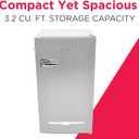 Frigidaire Retro Compact Fridge with Chiller, 3.2 cu ft Countertop Fridge with Built-In Bottle Opener, Compact Refrigerator for Office, Bedroom, Dorm Room or Cabin - 16.5"D x 19"W x 31"H (Moonbeam)