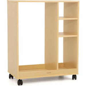 VISWIN Art Cart Organizer, Solid Beechwood Art Supply Storage Organizer with Caster Wheels, 3-Tier Multifunctional Rolling Utility Storage Cart for Studio, Classroom, Artists - Natural