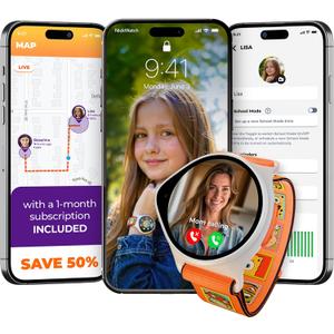 Kids Smart Watch with GPS Tracker Up to 24H Battery Work, SOS, & Parental Controls Smartwatch, Kid Phone Call and Text, Boys & Girls, 4G Smart Watch for Kids Requires Data Plan - First Month Free