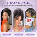 Kinky Curly Brown Short Drawstring Ponytail Extension for Black Women,Short Curly Highlight Brown Drawstring Ponytail Extension Synthetic Blonde Messy Bun Hair Piece 10Inch F1B/30