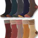 Skicuff 10 Pairs Women Crew Socks Knitted Warm Vintage Athletic Cozy Boot Socks for Booties Hiking Shoes 