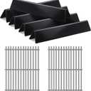 Heat Deflector And Cooking Grids Replacement Parts For Weber Spirit 300 and GS4 Spirit II 300 Series,7638 Grill Grates with 7636 Porcelain Flavorizer Bars for Weber Spirit E310 E320 E330 S310 S320