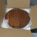 AIDEA Acacia Wood Dinner Plates, 11Inch Round Wood Plates Set of 4, Easy Cleaning & Lightweight for Dishes Snack, Dessert, Unbreakable Classic Plate