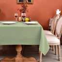 MEANMOY Sage Green 210 GSM Water & Stain Resistant Rectangle Tablecloth for 4 Foot Table - Solid 60 x 84 Inch Rectangular Light Green Table Cloth in Wrinkle Free Washable Fabric for Party, Banquet