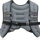 ZELUS Weighted Vest, 8lb Weight Vest with Reflective Stripe for Workout, Strength Training, Running, Fitness, Muscle Building, Weight Loss, Weightlifting (Grey)