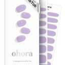 ohora Semi Cured Gel Nail Strips (N Cream Very Peri) - Purple, Solid, Works with UV/LED Lamps, Salon-Quality, Long Lasting, Easy to Apply & Remove - Includes 2 Prep Pads, Nail File & Wooden Stick