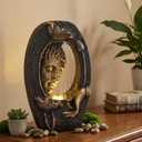 TERESA'S COLLECTIONS Buddha Water Fountain LED Pump Resin 13"