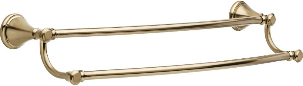 DELTA FAUCET 79725-CZ Cassidy Wall Mounted 24 in. Double Towel Bar in Champagne Bronze