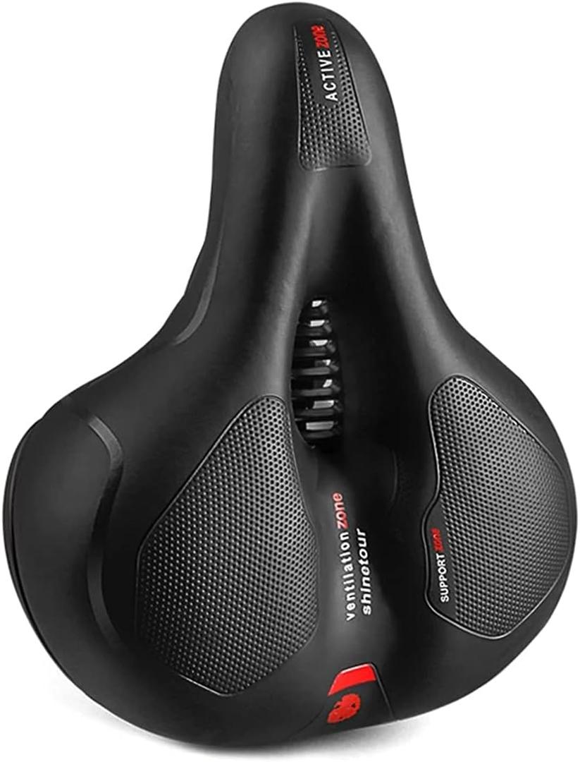 VR robot Bike Saddle, Comfortable Bicycle Seat Cushion for Men Women with Dual Shock Absorbing Ball Memory Foam, Soft Bicycle Seat with Reflective Tape for Outdoors/Exercise/Road Bikes