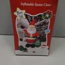 7 FT Christmas Inflatable Santa Claus with Green Gift Bag, Blow up Santa Claus Built-in LED Lights, Xmas Inflatable Indoor Outdoor Decoration for Yard Patio Garden Lawn Vacation Holiday Party Home