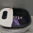 Foot Spa Bath Massager with Heat Bubbles and Vibration Massage and Jets, 16 OZ Calming Lavender Foot Soak Epsom Salt, Foot Soaker with Red Light, 22 Massage Rollers, Adjustable Temp - Black