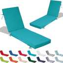 80x26x4in Lounge Cushions for Outdoor Furniture,Outdoor Lounge Chair Cushions Set of 2, Pool Chaise Cushions for Patio Lawn, Patio Lounger Pads with Removable Cover,Turquoise