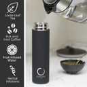 Pure Zen Tea Thermos with Infuser for Hot and Cold Infusions, Coffee and Fruit-Infused Water - Stainless Steel - Tea Infuser Bottle - Leakproof Travel Mug with Filter - 15oz - Black