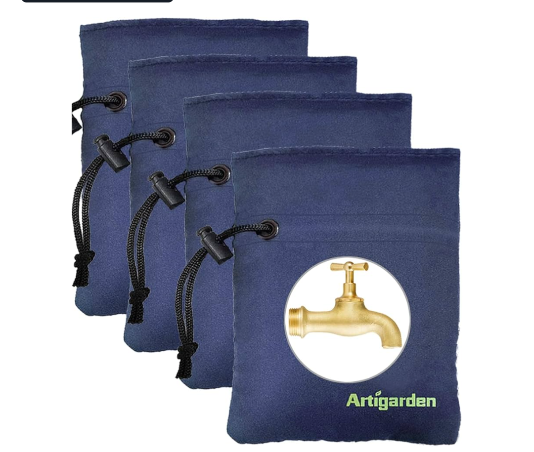 Upgraded Outdoor Faucet Cover for Winter Freeze Protection - Outside Water Hose Bib Insulated Sock for Cold Weather, Blue, Pack of 4