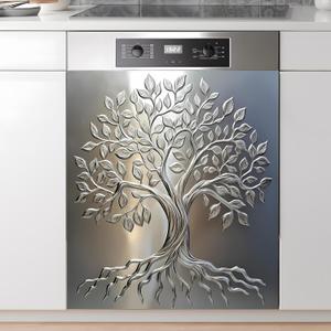 Dishwasher Magnet Sticker Cover Panel Decal Refrigerator Magnetic Sticker Decorative for Kitchen Decoration,Fridge Door Cover,Home Appliances Decor Stickers 23"x26" (Tree of Life 1)