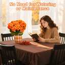 Artificial Fall Flowers Faux Geraniums for Outdoor Indoor Fall Autumn Decoration, 8 Bundles Silk Fake Fall Flowers Plants Look Real UV Resistant for Outside Planters Yard Patio Porch