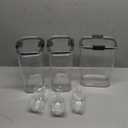 Rubbermaid Brilliance BPA-Free Food Storage Containers with Lids Airtight Kitchen and Pantry Organization Set Includes 3 Containers and Scoops Clear 16 cups