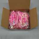 Landical 64 Pieces Valentines Day Beaded Bracelets Bulk Stackable Clay Beaded Love Kiss Heart Pink Valentines Party Supplies Friendship Jewelry for Women Birthday Party Favors Gifts Goody Bag Fillers