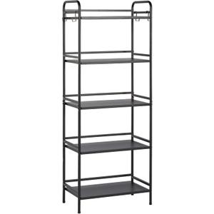 HDANI Storage Shelves, 5-Tier Metal Storage Rack with Shelf,Shelf Organizer,Garage Standing Shelving Unit for Laundry,Bathroom,Kitchen,Pantry, Closet,23.6''W X 13.8''D X 63''H,Black