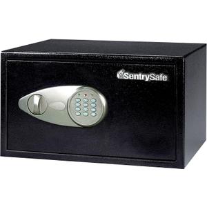 SentrySafe Shelf Safe with Digital Keypad Lock, Steel Safe with Interior Lining and Bolt Down Kit for Money, Jewelry, Documents, 0.98 Cubic Feet, 8.9 x 16.9 x 13.6 Inches, X105, No Keys