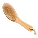 100% Natural Boar Bristle Body Brush with Contoured Wooden Handle by TOUCH ME