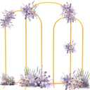 Metal Arch Backdrop Stand Set of 3 (7.2 ft, 6.6 ft, 6 ft), Gold Arch Backdrop Stand, Easy to Assemble Wedding Arch for Ceremony, Birthdays, Engagements, Baby Showers, Graduations, Parties
