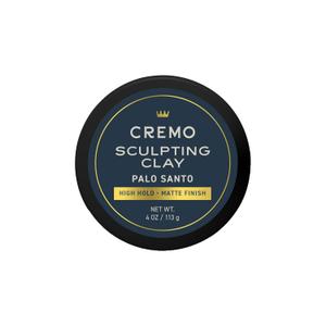 Cremo Premium Barber Grade Hair Styling Palo Santo (Reserve Collection) Sculpting Clay, High Hold, Matte Finsh, 4 Oz