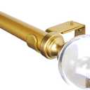 Adjustable 72-144 Inch Luxury Gold Curtain Rods for Windows, 1 Inch Diameter Heavy Duty Curtain Rods,Extra Long Window Treatment Rods, Decorative Drapery Rods with Ball Finials for Living-room