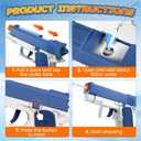 Cool Small Manual Water Guns 2 Pack - Super Squirt Water Pistol Toys for Kids&Aldult, Summer Outdoor Beach Pool Play, No Battery Needed, Aldult Boys Girls Gifts (Blue-MSG-HYTP)