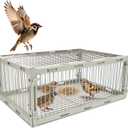 Sparrow Trap Cage  Bird Traps for Small Birds Wild, House Sparrow Bird Traps, One Way Birds Cage Trap, Bird Catcher Trap for Cardinals, Quail, Starlings with S Size (12.0"L x 8.3"W x 4.7"H)