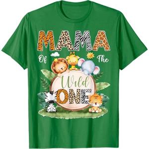 Mommy of The Wild One 1St Birthday Kids Safari Jungle T-Shirt XL