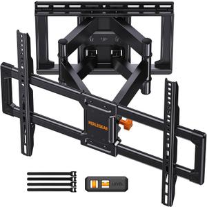 Perlegear UL Listed Full Motion TV Wall Mount for 42-90" TVs up to 132lbs
Heavy Duty TV Mount with Dual Articulating Arms, Tool-Free Smooth Tilt, Swivel, Fits 16" Studs, Max VESA 600x400mm, PGLF8