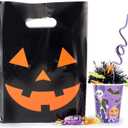 100 Halloween Bags 9"x12" Glossy Great For Goodies Also Perfect as Small Halloween Bags For Trick or Treat (Halloweeen)