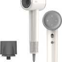AINA Hair Dryer, Blow Dryer - Brushless Motor, 110,000 RPM Lightweight, Ionic Travel 110V/ALCI Plug(1vory White)