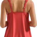 SUUKSESS Women Ruffle High Waisted Tankini Swimsuit Tummy Control Bathing Suit (L)