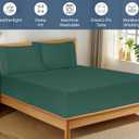 Royale Linens 100% Organic Cotton Fitted Sheet - Percale Weave - Super Soft Deep Pocket Bottom Sheets - Elastic Sheet Full Size - Full Fitted Sheets Only - (54"x75"+15", Hunter Green)