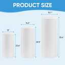 SaitiMade Set of 3 - White Round Cylinder Stands, High Strength PVC Pedestal Stands for Party, Wedding, Birthday, Baby shower Decoration - 23.6''(L), 29.5''(XL), 35.4''(XXL)