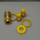 3/4" Male and Female Natural Gas Quick Connect Plug Fittings,Heavy Solid Brass Quick Connect Fittings Convert for Pipe Natural Gas Supply for Generators, Gas Grills, Fire Pits,RV (Yellow 3 PCS)