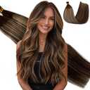 Belaved 4T12P4 Itip Human Hair Extensions Real Remy Extensions Straight Seamless Invisable Balayage Medium Brown to Light Gold for Long Hair Ultra Soft Lighweight18inch 50g