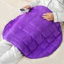 Kivik 7lbs Weighted Heating Pad 24"x29"- Fast Heating 6 Settings, Flannel Electric Heated Lap Blanket for Adults, Soft Large Weighted Heated Pads Gifts for Abdomen & Back Pain Relief, Purple