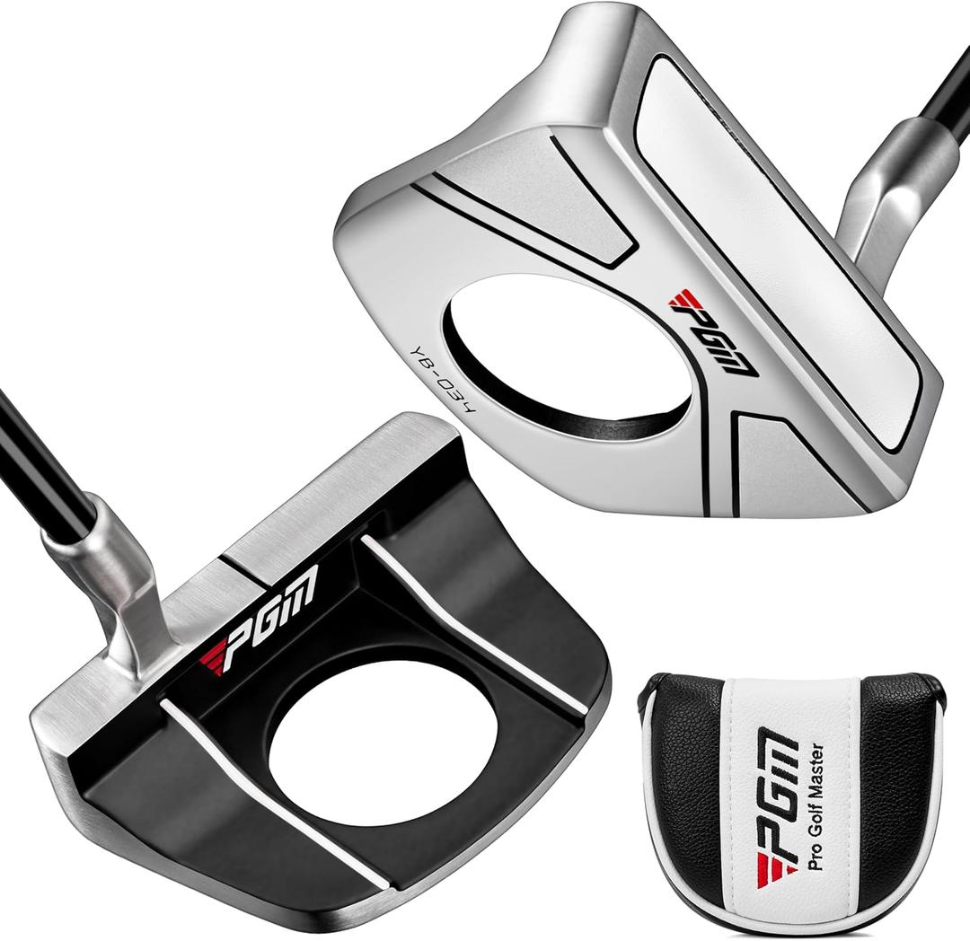 PGM Standing Golf Putter with Ball Pick-Up,for Men and Women,Ultra-Lightweight Graphite Shaft,Ultra Low Center of Gravity with Alignment Aid, Right-Handed & 34 inch (BLACK)