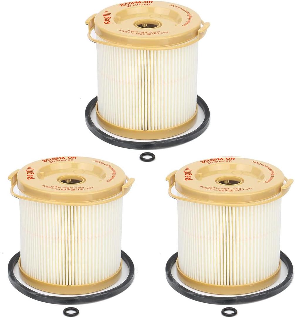 Racor 2010PM-OR Fuel Water Seperator Filter / 500FH Filter FS20103 33794 Racor 2010PM 2010TM-OR Fuel Filter Element Replacement for 500 Turbine Series Marine Diesel Engine 30 Microns (3 Pack)