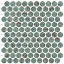 10-Sheets Premium Luxury Teal Green Marble Peel and Stick Backsplash Tile, 1212 Inches Penny Round 3D Mosaic Decor Wall Tiles, Sticker on Backsplashes for Kitchen, Bathroom, Laundry Room