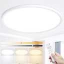 24 Inch LED Flush Mount Ceiling Light with Remote, 56W 5600LM, Dimmable 3000K-6000K, Ultra-Thin Modern Round Light Fixture, White, Memory & Night Light Mode for Bedroom, Kitchen, Living Room