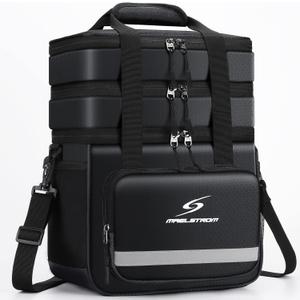 Maelstrom Lunch Box for Men,Insulated Lunch Bag Women/Men,Leakproof Lunch Cooler Bag, Lunch Tote Bag (3.Three-Layer (20L/32cans), 3.Three Layer - Black)