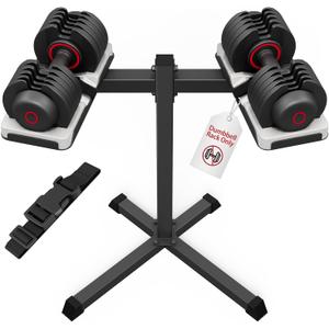 Jusgym Adjustable Dumbbell Stand, 35" Height Adjustable Dumbbell Rack, 300LBS Capacity Home Gym Storage Rack with 90Rotating PlatformRack Only