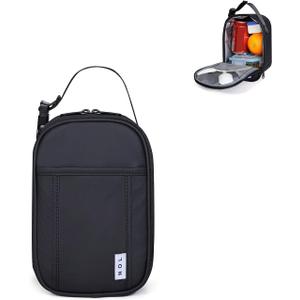 NOL Natural Organic Lifestyle Insulated Lunch Bag for Adult - Snack Bag Lunch Cooler Bag Soft Lunch Tote Bag for Work, Black