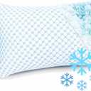 Nestl Cooling Kids Pillow for Sleeping 1 Pack, Luxury Shredded Memory Foam Pillows Kids Size, Adjustable Cold Gel Pillows for Hot Sleepers Supportive Cool Pillow for Side Back Stomach Sleepers (White)