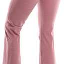 BUBBLELIME 29"/31"/33"/35"/37" 3 Styles Women's High Waist Bootcut Yoga Pants Basic/Side Pockets Tummy Control Workout Flared (Large, Basic Nylon_heatherred)